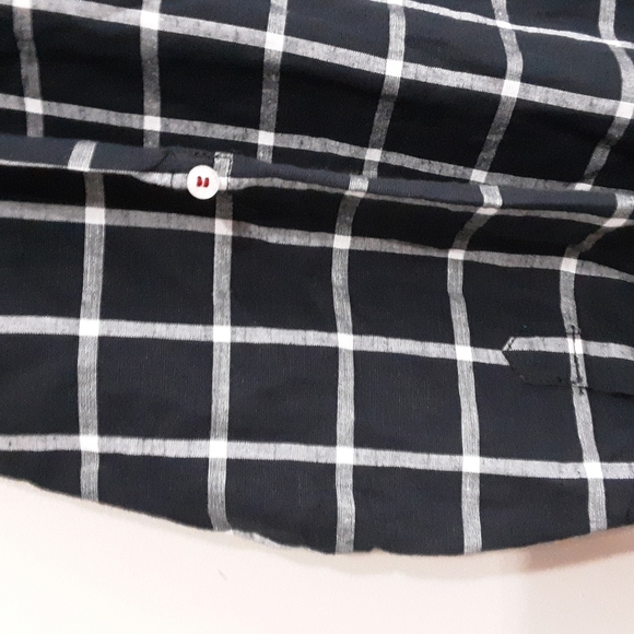 Mutfi men's shirt oll tab long sleeves casual button down linen blend plaid 3XL - Picture 5 of 9